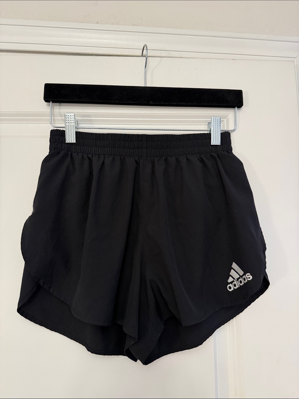 adidas Black Women's Athletic Running Shorts with Logo